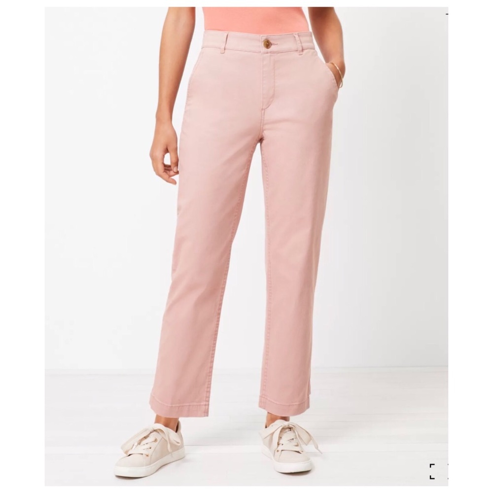 LOFT Petite Perfect Straight Pants In Washed Twill